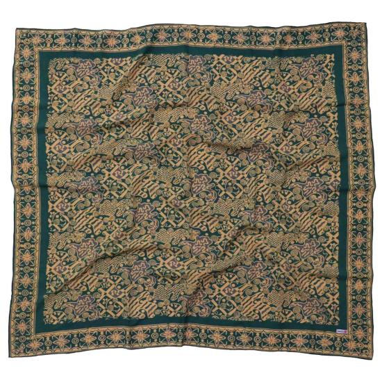  카시 코옵 머플러/스카프 Kasih Coop 대형 39" 추상 꽃 손 염색 바틱 반다나 - KASIH COOP