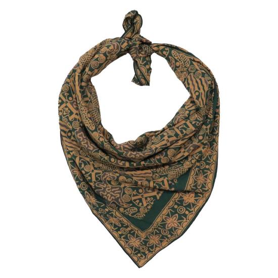  카시 코옵 머플러/스카프 Kasih Coop 대형 39" 추상 꽃 손 염색 바틱 반다나 - KASIH COOP