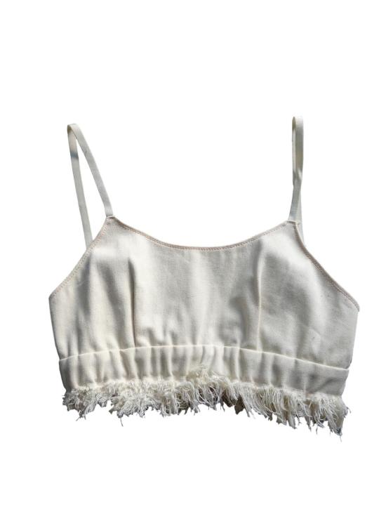  콜리나 스트라다 민소매 티셔츠 Collina Strada 몰디브 브라 캔버스 - COLLINA STRADA