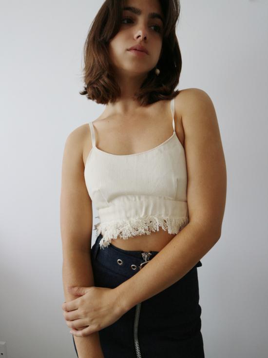  콜리나 스트라다 민소매 티셔츠 Collina Strada 몰디브 브라 캔버스