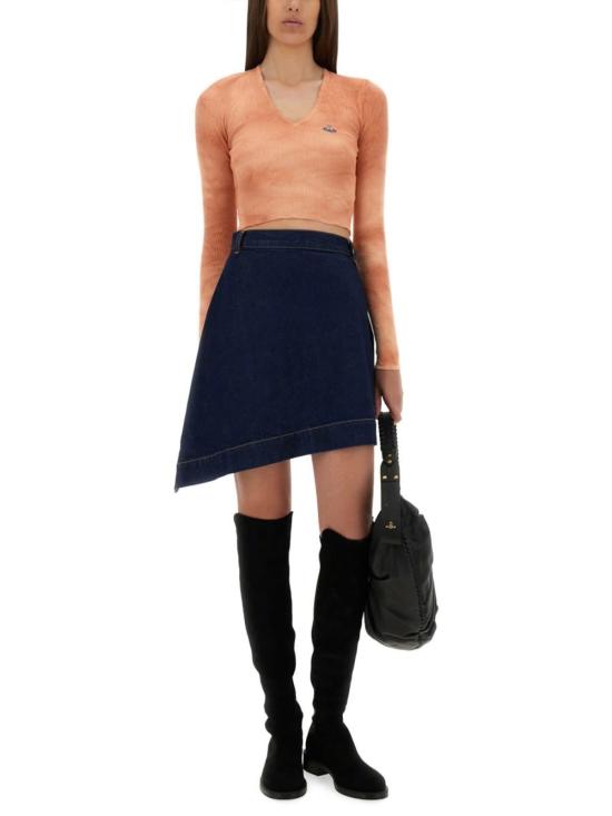  비비안웨스트우드 블라우스 비비안 웨스트우드 비 크롭탑 핑크 - VIVIENNE WESTWOOD