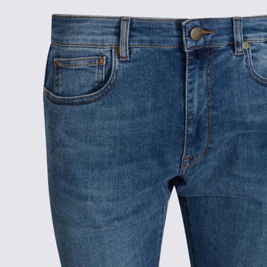  인코텍스 데님 팬츠 다크 블루 코튼 진 - INCOTEX