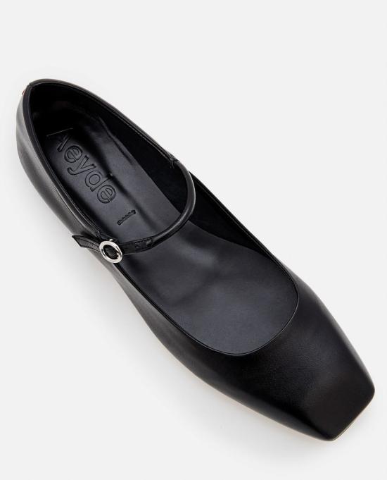  에이드 플랫 슈즈 Aeydē 스퀘어 토  블랙 - AEYDE