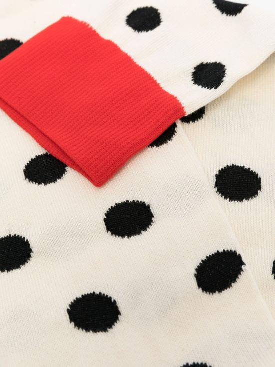  마르니 양말 도트 무늬 골지  화이트/블랙/레드 포이스 - MARNI