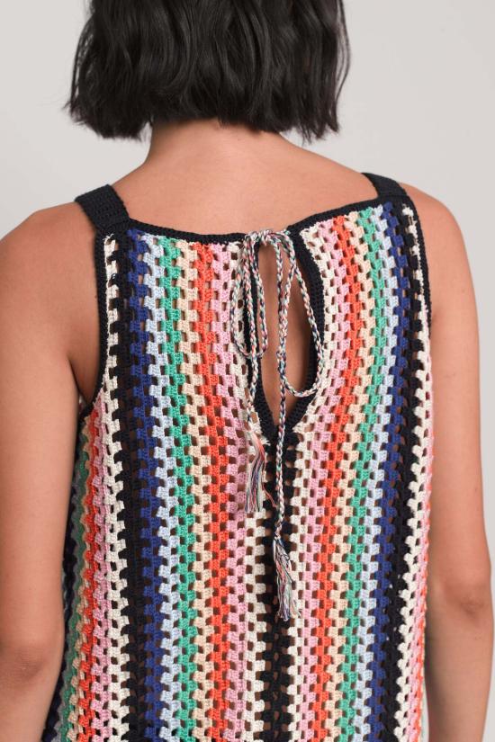  일레븐 식스 숏 원피스 펄라 크로셰 드레스 멀티 - ELEVEN SIX