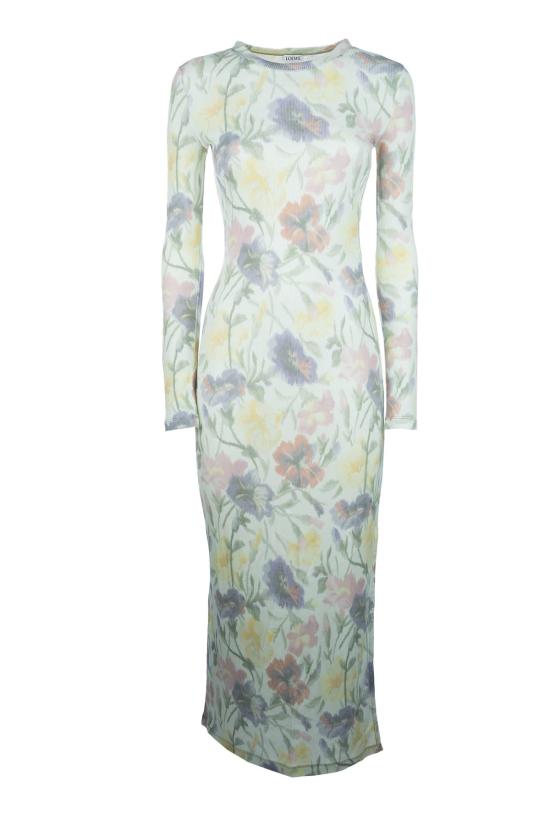  로에베 롱 원피스 아비티 드레스 멀티컬러