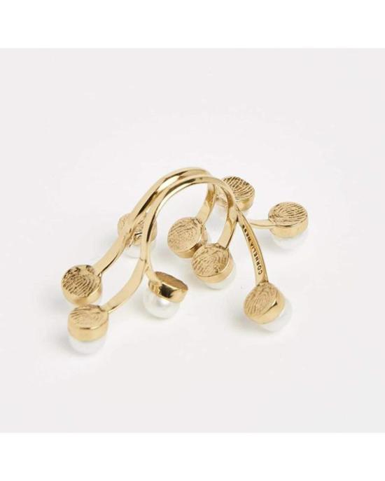  Cornelia Webb 반지 코넬리아 웹 트위스트 와이어 맥시 링 (진주 장식, 골드) - OTHER BRANDS