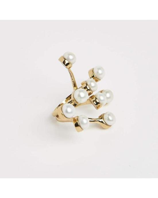  Cornelia Webb 반지 코넬리아 웹 트위스트 와이어 맥시 링 (진주 장식, 골드) - OTHER BRANDS