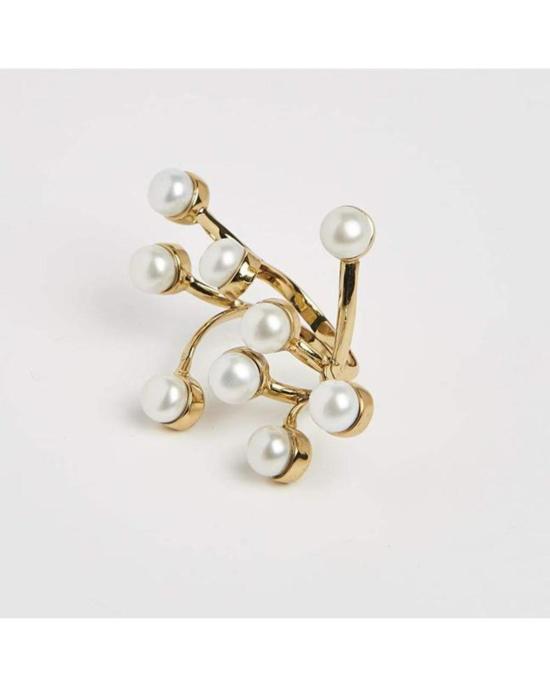  Cornelia Webb 반지 코넬리아 웹 트위스트 와이어 맥시 링 (진주 장식, 골드) - OTHER BRANDS