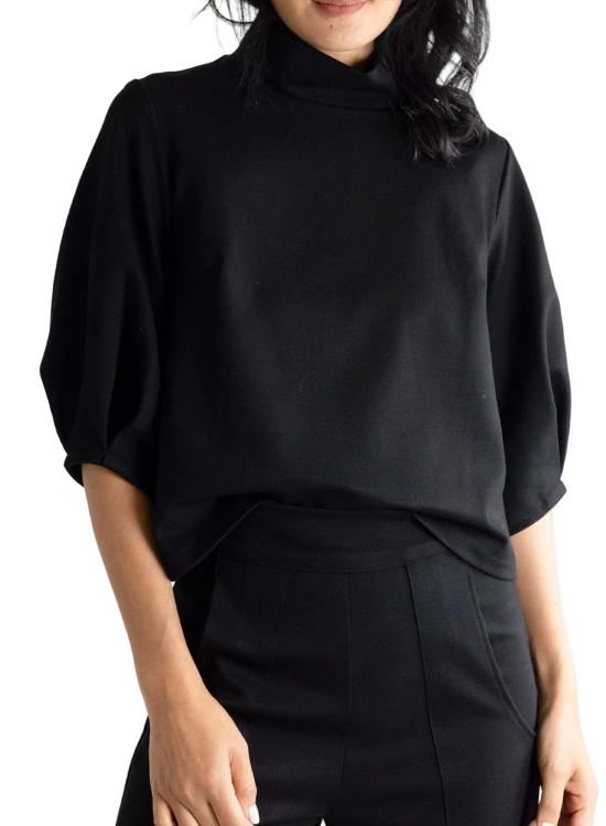  메그 블라우스 루네스 탑 블랙