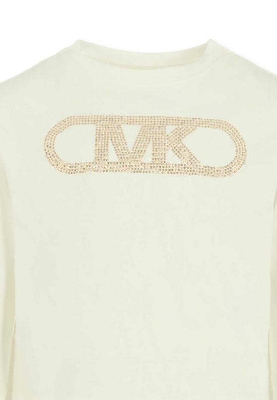  [키즈] 마이클 코어스 트레이닝 상의 로고 티셔츠 (아이보리 색상) (어린이용) - MICHAEL KORS