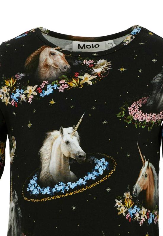  [키즈] 몰로 트레이닝 상의 어린이용  유니콘 프린트 티셔츠 블랙 - MOLO