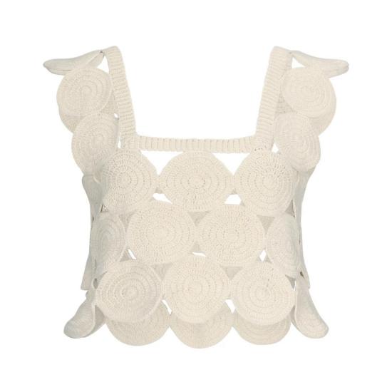  Mozh Mozh 민소매 티셔츠 모즈 모즈 스퀘어  스카이/아이보리 - MOZH MOZH