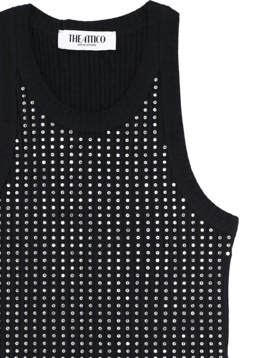 디 아티코 블라우스 아티코 저지 골지 탱크탑 블랙 - THE ATTICO