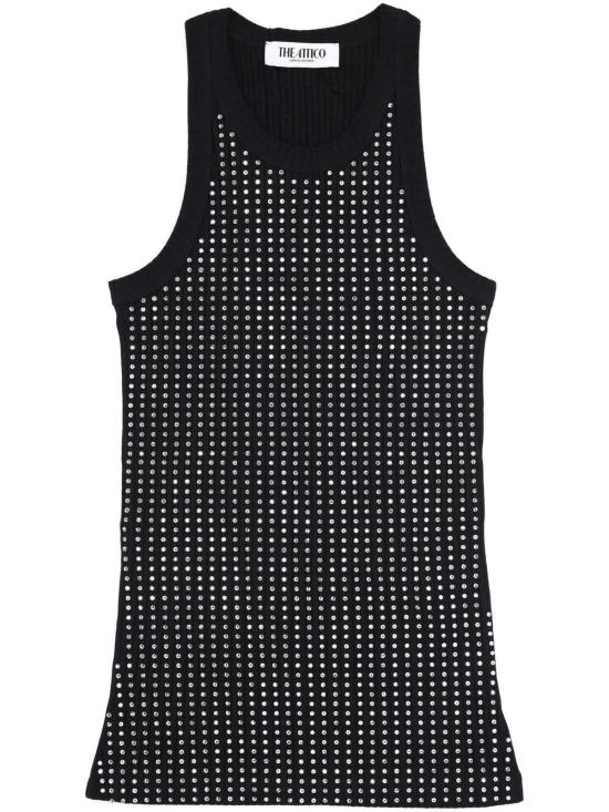  디 아티코 블라우스 아티코 저지 골지 탱크탑 블랙