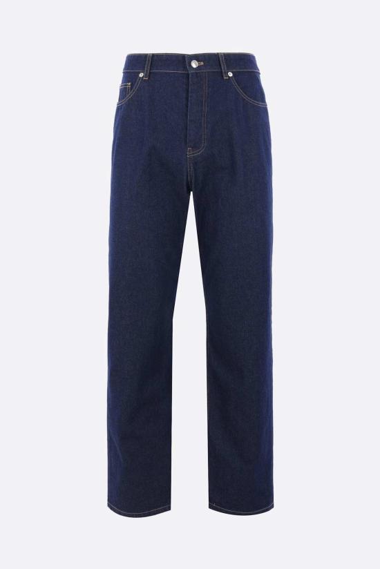  메종키츠네 데님 팬츠 메종 키츠네 스트레이트 레그 진 인디고