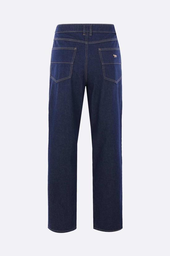  메종키츠네 데님 팬츠 메종 키츠네 스트레이트 레그 진 인디고 - MAISON KITSUNE