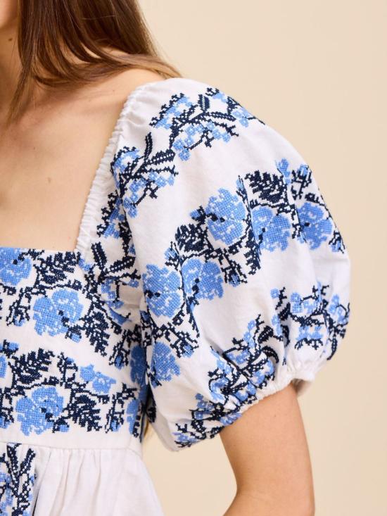  Mille 롱 원피스 Kaiya 드레스 산토리니 자수 - MILLE