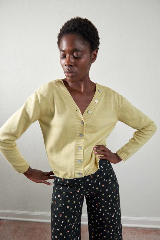  마리아 스탠리 가디건 버튼 카디 시트론 - MARIA STANLEY