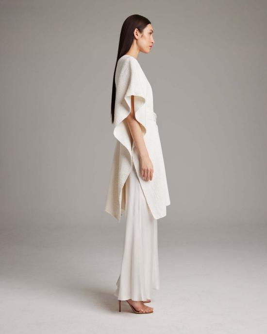  VOZ 튜닉 Voz 텍스처드 코튼 솔리드 카프탄 화이트 - OTHER BRANDS