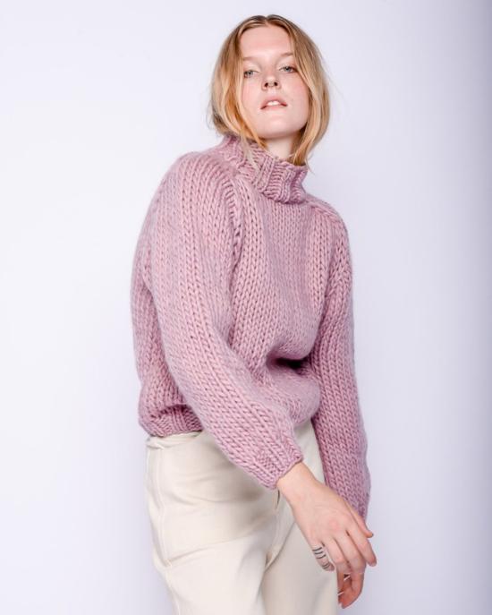  Maiami 터틀넥 마이아미 메리노 울 스웨터 모브 - OTHER BRANDS