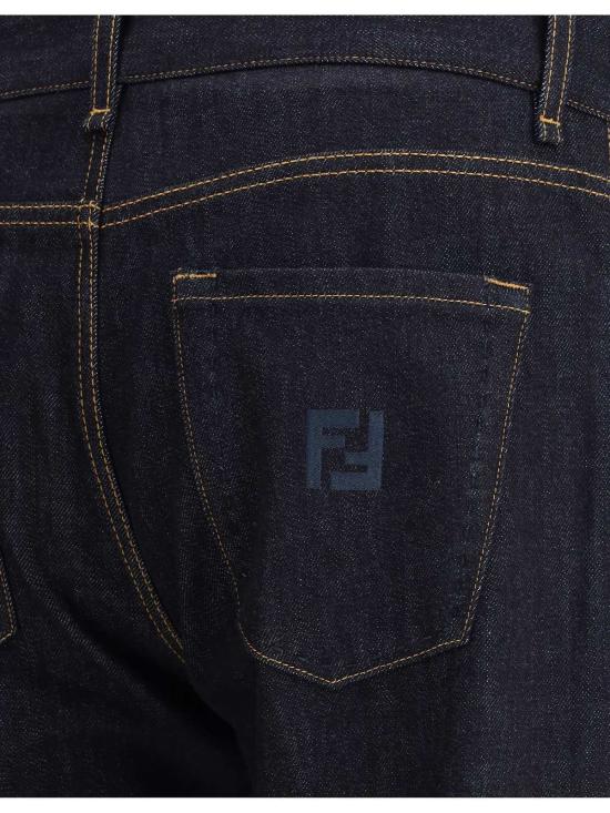  펜디 팬츠 스트레이트 진 인디고 그레지오 - FENDI