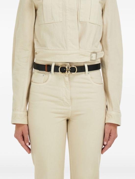  살바토레 페라가모 레귤러 벨트 페라가모 간치니 가죽  블랙 - SALVATORE FERRAGAMO