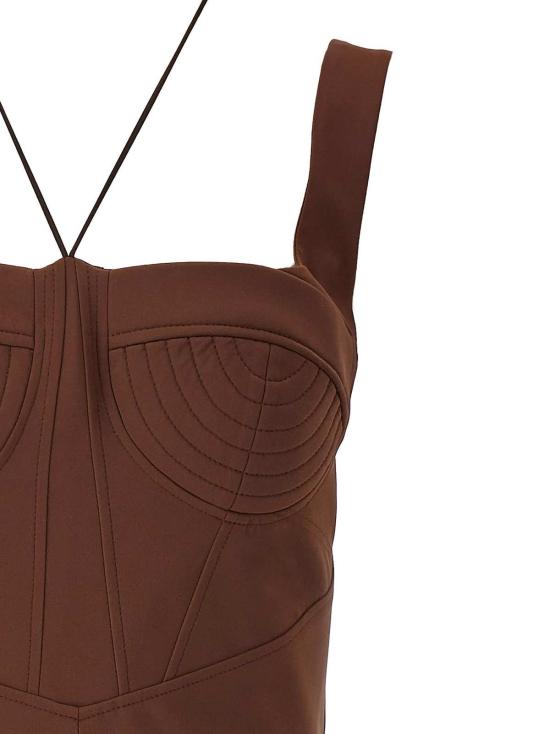  넨시 도자카 숏 원피스 Nensi Dojaka Maddie 드레스 브라운 - NENSI DOJAKA