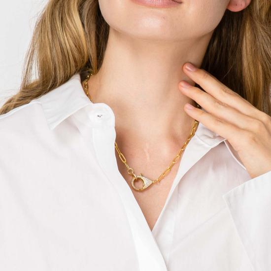  제니스 사빗 목걸이/팬던트 재니스 새빗 파베 큐빅 지르코니아 락 네크리스 골드 - JANIS SAVITT