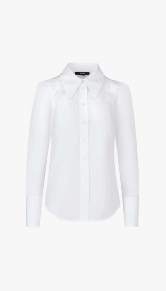  Smythe 셔츠 스미스 박스 플리츠 셔츠 화이트 - SMYTHE