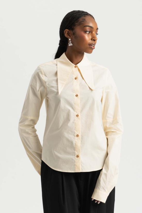  더 가먼트 셔츠 가먼트 키프로스 슬리브 셔츠 바닐라