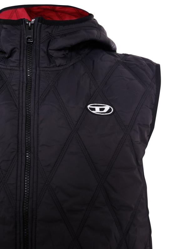  [키즈] 디젤 자켓 로고가 있는 아동용 블랙 조끼 - DIESEL