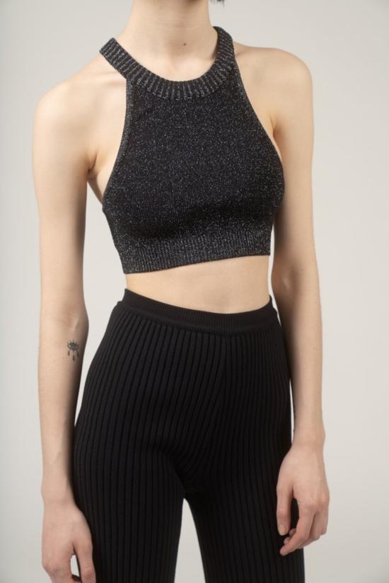  giu giu 브라 지우 지우 돌핀 니트 스포츠  블랙 글리터 - OTHER BRANDS