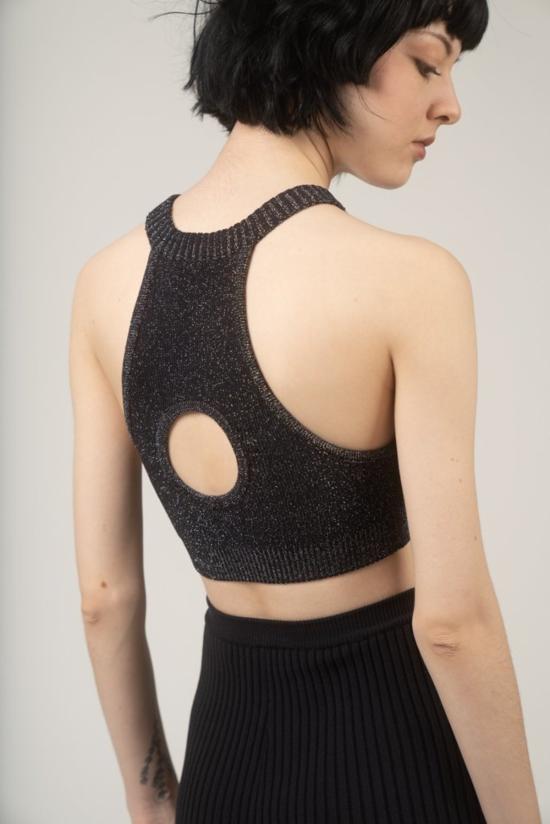  giu giu 브라 지우 지우 돌핀 니트 스포츠  블랙 글리터 - OTHER BRANDS