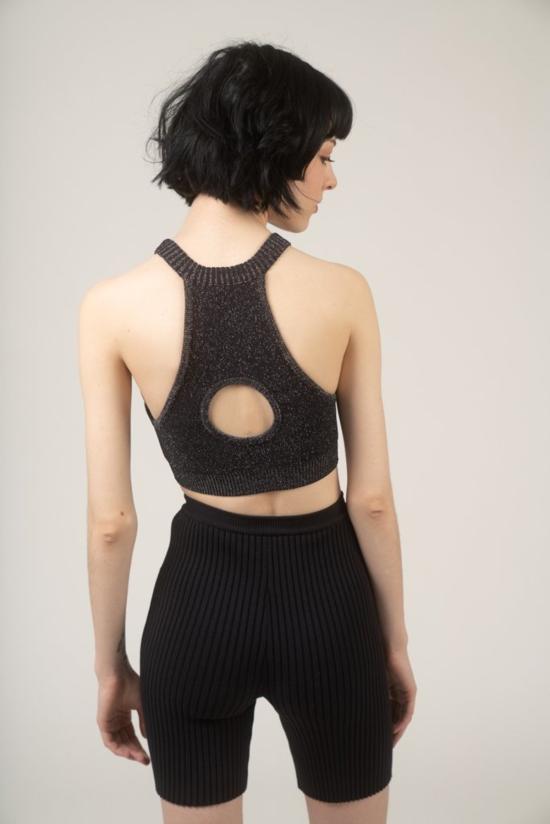  giu giu 브라 지우 지우 돌핀 니트 스포츠  블랙 글리터 - OTHER BRANDS