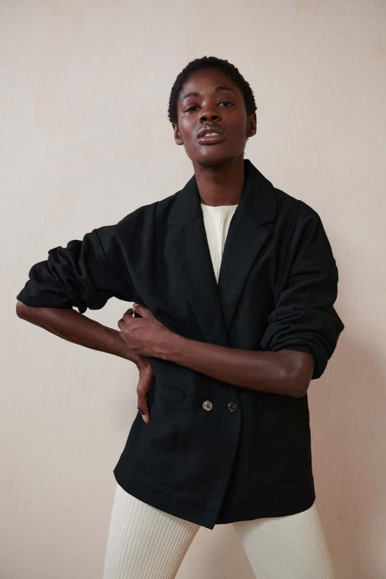  마리아 스탠리 수트 자켓 로닌 블레이저 누아르 - MARIA STANLEY