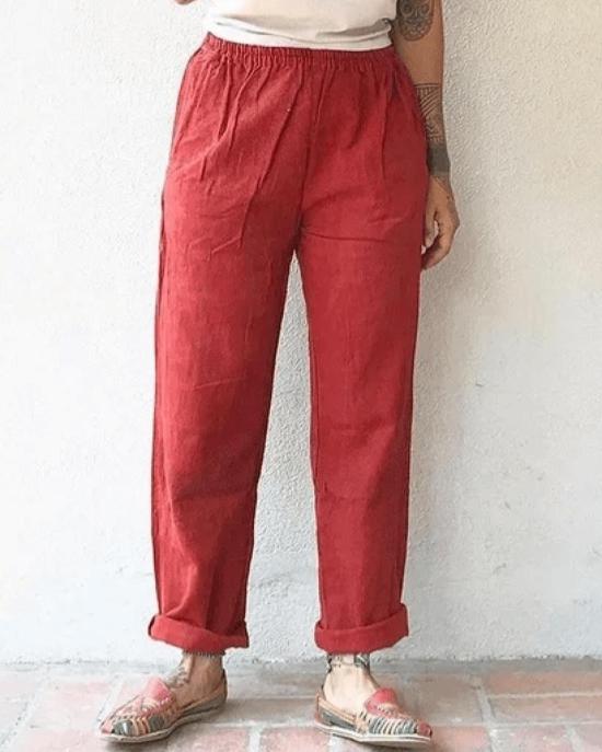  PO-EM 스트레이트 팬츠 포엠 라운저  루비 레드 - PO EM