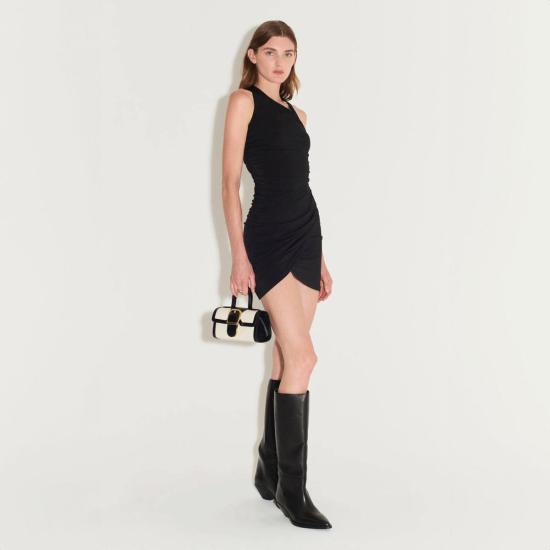  한센 앤 그레텔 숏 원피스 한센 & 그레텔 안토니아 저지 드레스 블랙 - HANSEN & GRETEL