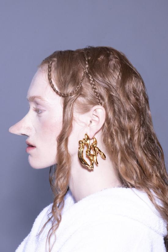  한나 주웻 이어링 한나 주엣 오크 귀걸이 골드 - HANNAH JEWETT