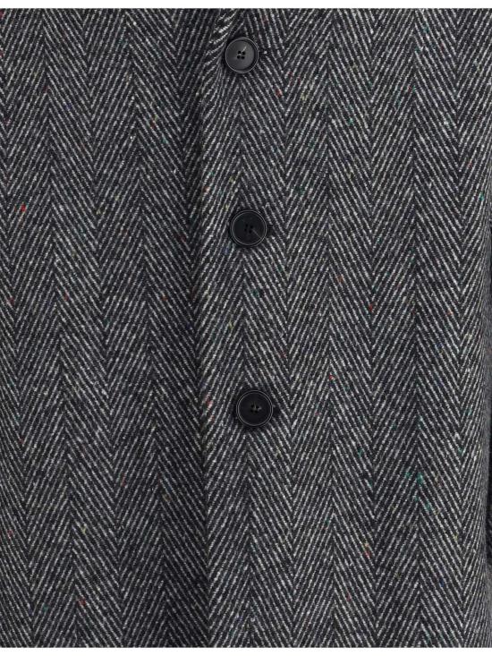  지방시 코트 헤링본  블랙 - GIVENCHY