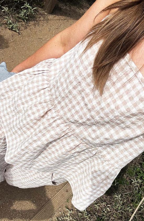  Neranese 민소매 티셔츠 네라네즈 듄  샌드 깅엄