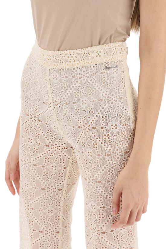  디스퀘어드2 스트레이트 팬츠 Dsquared2 슈퍼 플레어 레이스 팬츠 화이트 - DSQUARED2