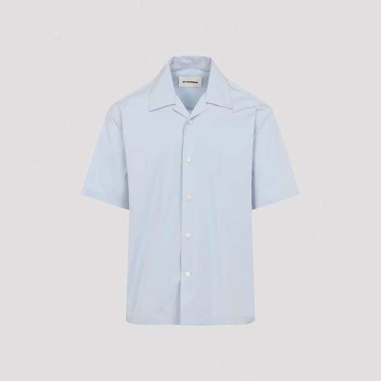  질샌더 반팔 셔츠 질 샌더 코튼 셔츠 파우더 블루 - JIL SANDER