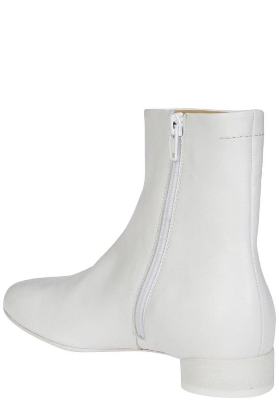  MM6 메종마르지엘라 부츠 Mm6 메종 마르지엘라 아나토믹 스퀘어 토 앵클  화이트 - MM6 MAISON MARGIELA