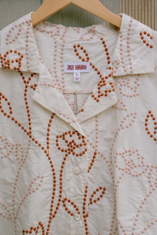  제스 미니 블라우스 롱 스템드 라구나 라운지 탑 - JESS MEANY