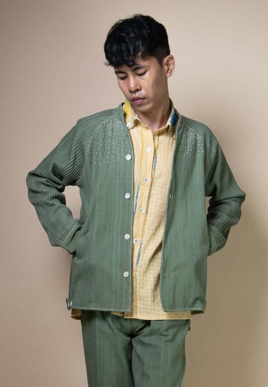  이키비 자켓 메도우즈 유니섹스 래글런 소매 재킷 (녹색) - IKKIVI