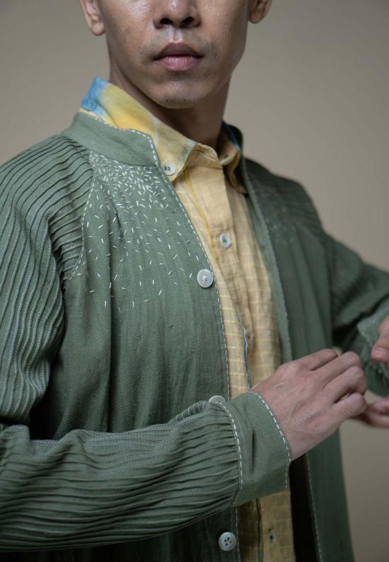  이키비 자켓 메도우즈 유니섹스 래글런 소매 재킷 (녹색) - IKKIVI