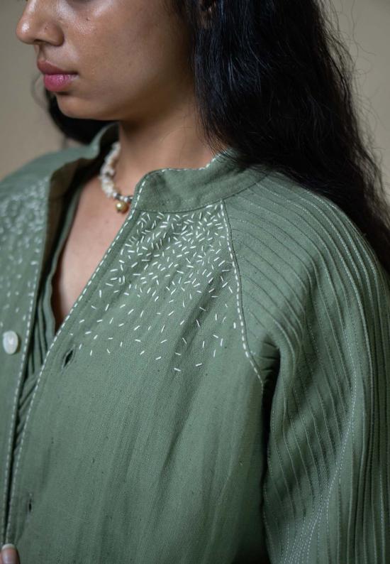  이키비 자켓 메도우즈 유니섹스 래글런 소매 재킷 (녹색) - IKKIVI