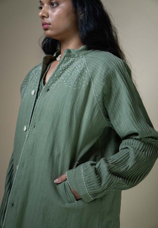  이키비 자켓 메도우즈 유니섹스 래글런 소매 재킷 (녹색)