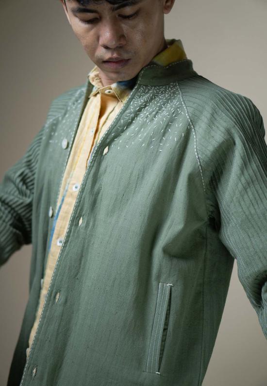  이키비 자켓 메도우즈 유니섹스 래글런 소매 재킷 (녹색) - IKKIVI